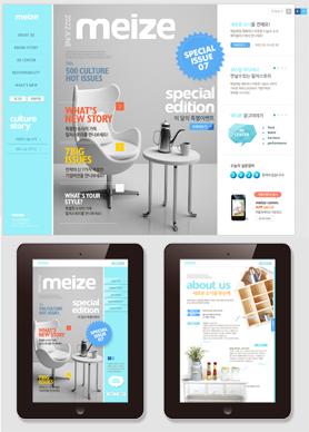 韩式优雅生活之选-精品陶瓷清爽型环保材料家具卫浴企业网站设计PSD下载