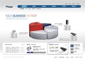 一款容易表达清晰的蓝色创意饼状韩国风格财务数据企业网站设计