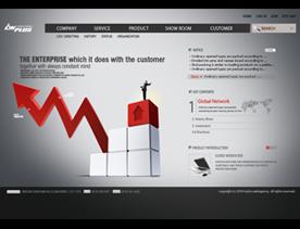 金融财经网页设计股票公司网站界面设计-灰色系列及数据箭头创意设计