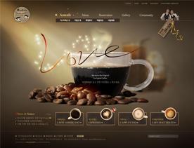 时尚创意有品位的生活-棕色黑浓咖啡食品饮料类企业网站设计