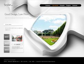 白色个性的立体“车窗窗口”韩国风格网页设计-休闲优雅的高尔夫球场体育运动网站设计