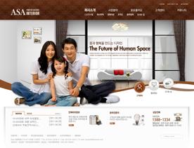 咖啡色系韩国风格温馨之家-家居家具沙发制作厂家及产品展示网站设计