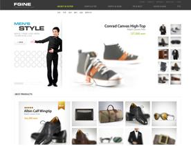 时尚大气经典黑色韩国风格男性服装鞋子箱包配饰购物网网站设计