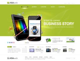 清新怡人水绿色系韩国风通讯企业手机网站设计