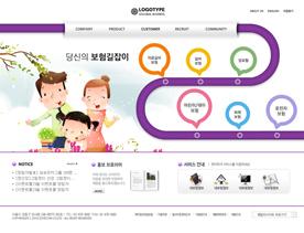 萌萌梦幻紫色卡哇伊风-韩国风格动漫卡通类网站PSD模版设计