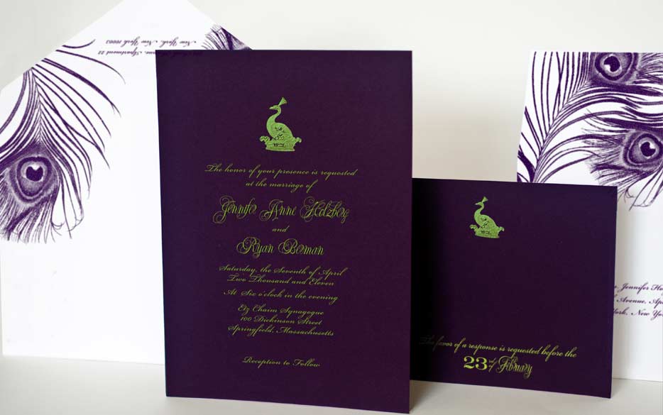 优雅紫色系国外顶级奢华结婚请柬设计2014年07月31日