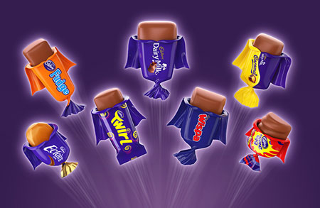 让糖果飞起来-全球第一大糖果公司紫色Cadbury Heroes创意包装设计-上海品牌策划设计公司