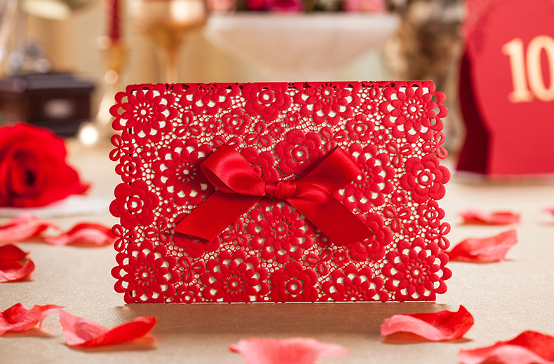 烫金凹凸、激光雕刻工艺中国风高端定制结婚请柬、喜帖、喜糖盒、礼金簿等婚庆用品设计