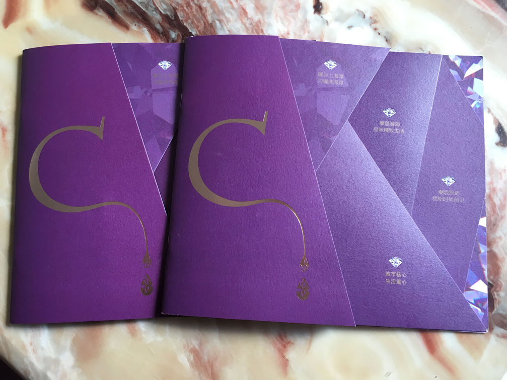 上海天玺高端住宅楼盘异形宣传折页设计-香港新鸿基地产倾力打造上海新地标建筑折页设计