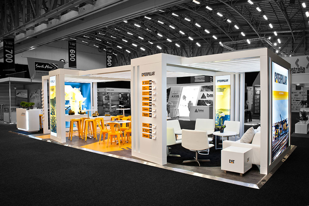 Caterpillar矿业大型机械设备产业展览会展厅设计-虔城设计为煤矿开采行业提供展厅,展台设计服务