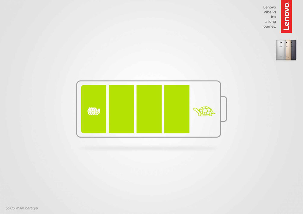 Lenove Vibe P1 联想手机持久续航产品宣传海报设计-It's a long journey