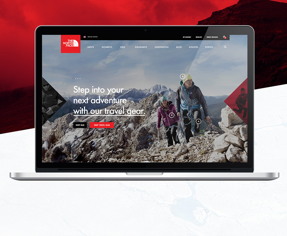 乐斯菲斯全球户外运动领导品牌The North Face®北面PC端、移动端网页设计、电商购物网站设计